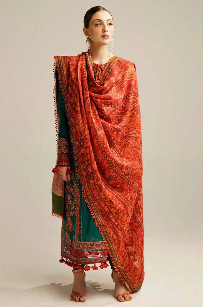 HC994 - Hussain Rehar 3 Piece Embroidered Lawn Suit