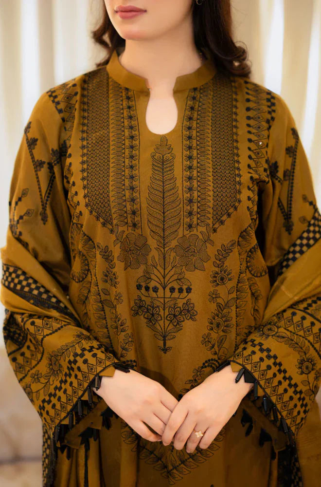 Libass - Winter 3PC Dhanak Embroidered Suit - HC3312