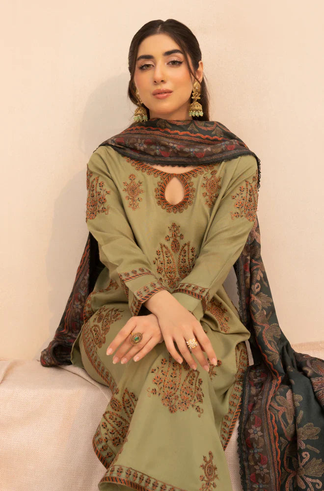 Mohagni - Winter 3PC Dhanak Embroidered Suit - HC3360