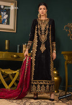 Asim jofa Embroidered Velvet 3piece suit - HC2013