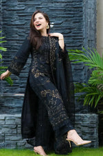 HC226-NISA - 3PC Lawn Embroidered Shirt With Chiffon Embroidered Dupatta
