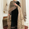 Baroque Embroidered Velvet 3piece suit - HC2014