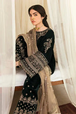 Baroque Embroidered Velvet 3piece suit - HC2014