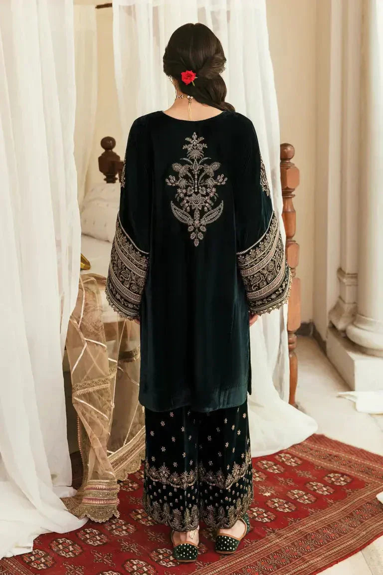 Baroque Embroidered Velvet 3piece suit - HC2014