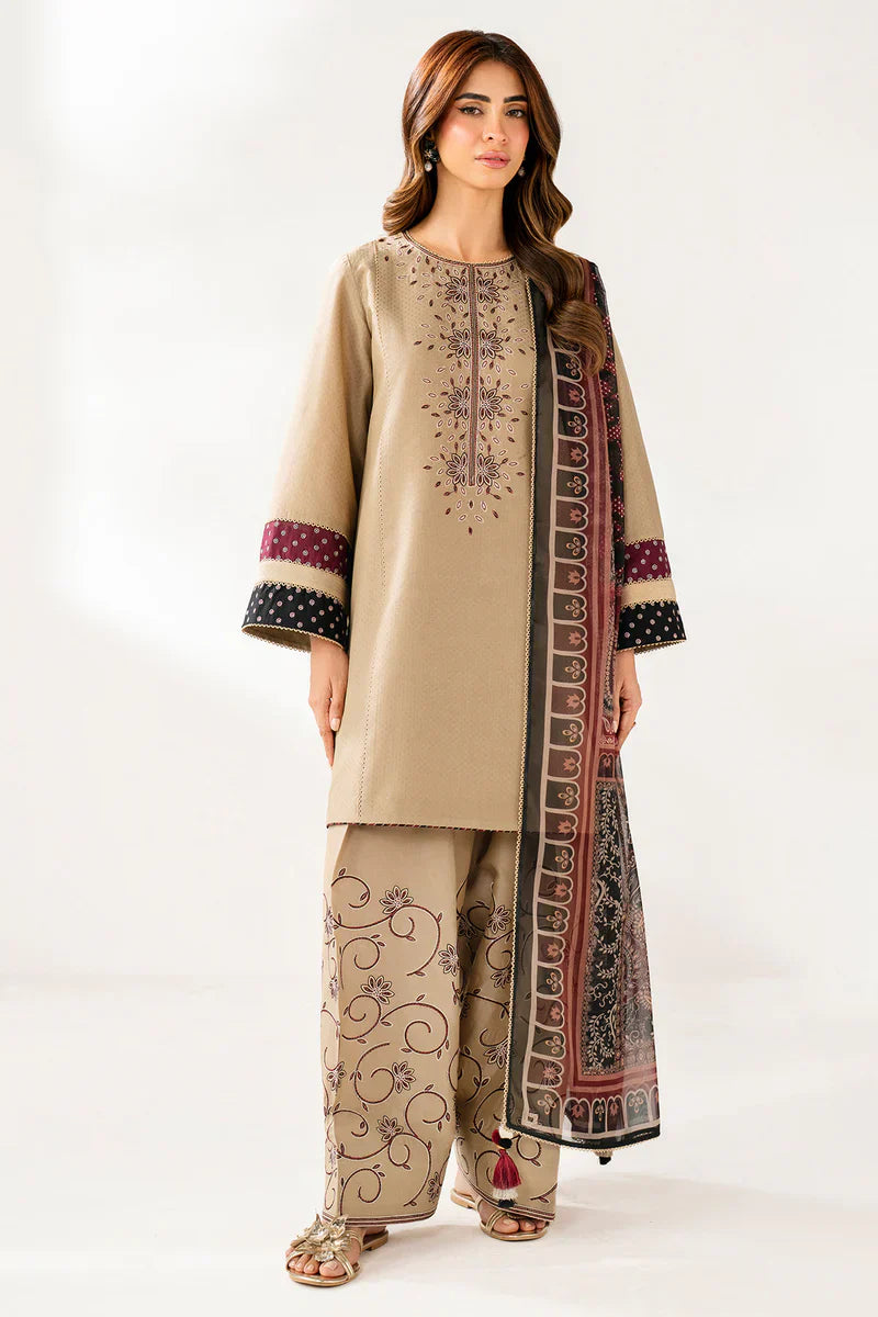 Jazmin - Winter 3PC Dhanak Embroidered Suit - HC3361