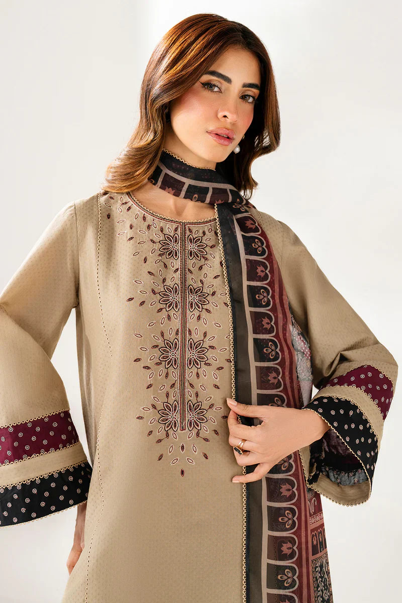 Jazmin - Winter 3PC Dhanak Embroidered Suit - HC3361