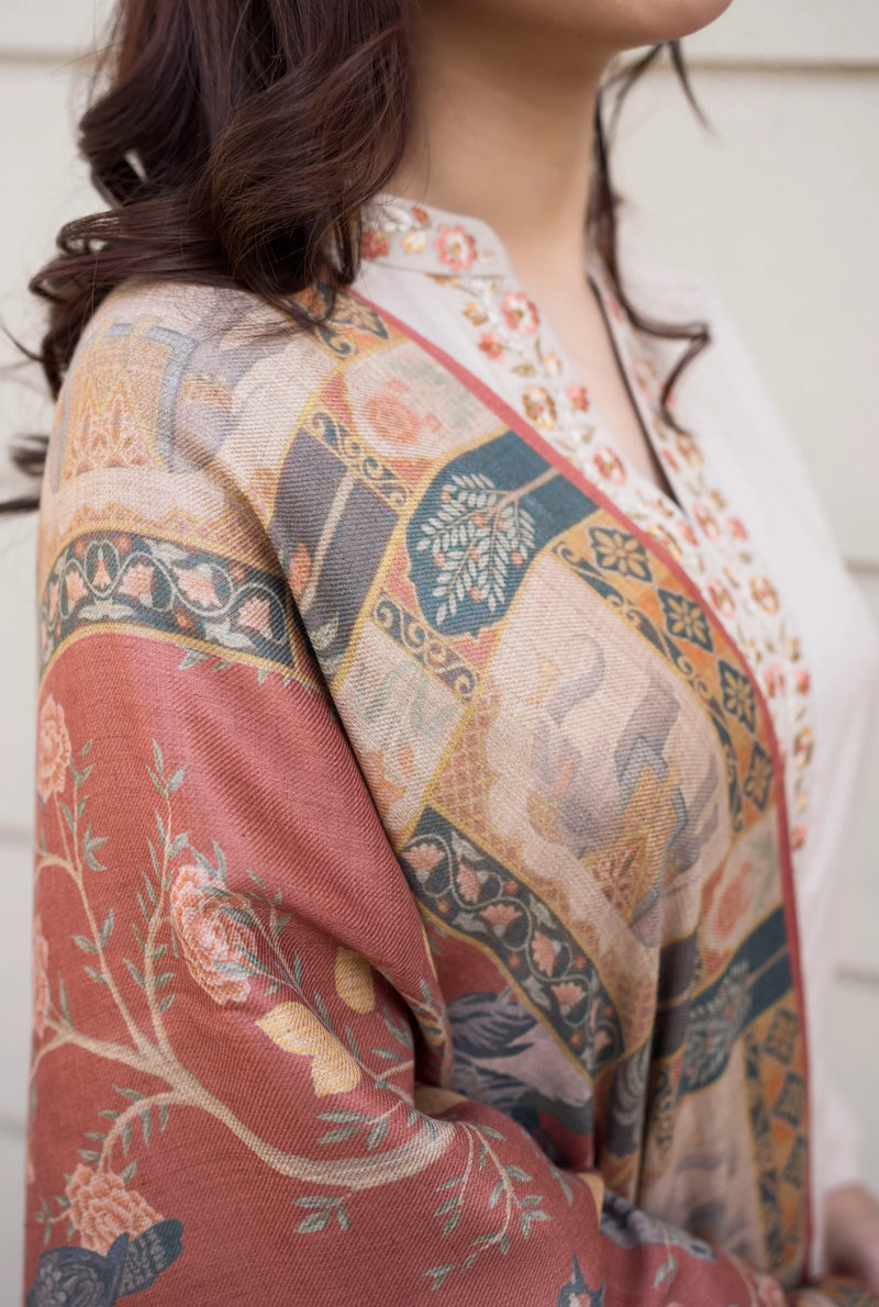 Asling - Winter 3PC Dhanak Embroidered Suit -HC3355