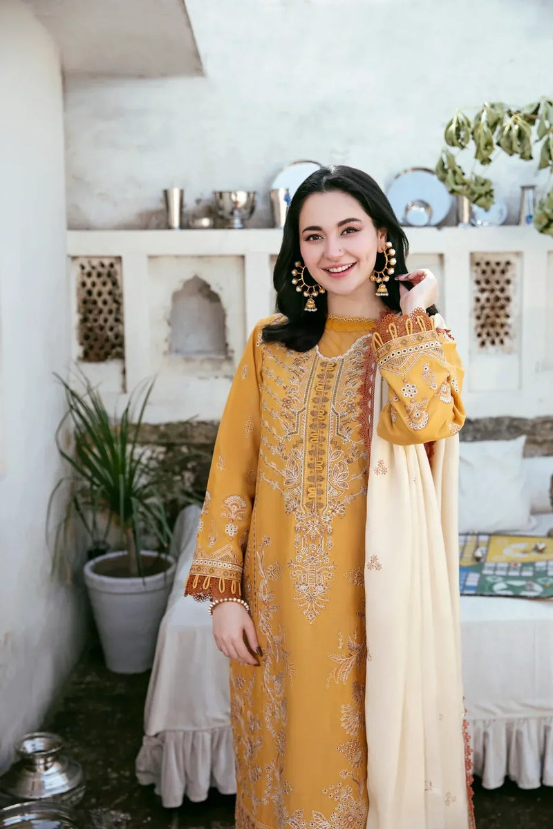 Florent - Winter 3PC Dhanak Embroidered Suit - HC3346