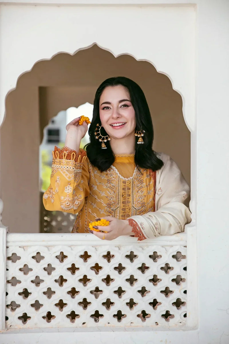 Florent - Winter 3PC Dhanak Embroidered Suit - HC3346