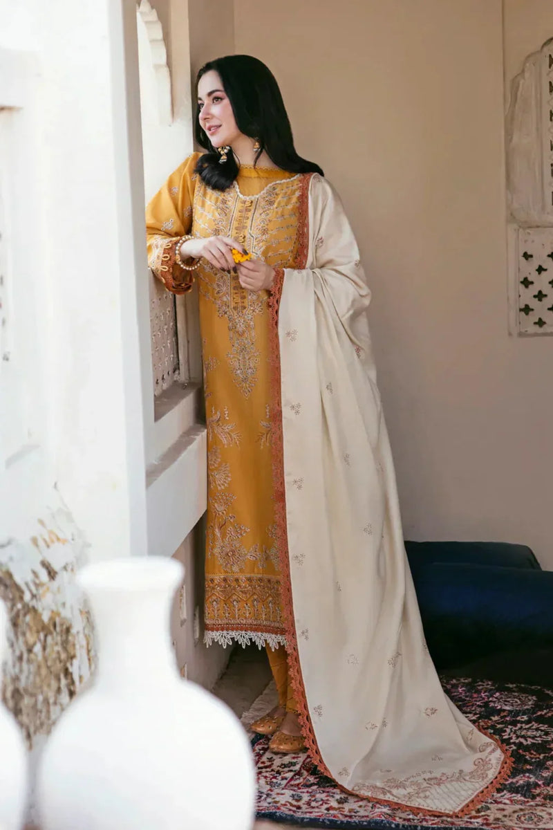 Florent - Winter 3PC Dhanak Embroidered Suit - HC3346