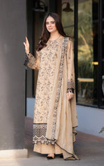 HC1077-Breeze- 3PC Lawn Embroidered Suit - HC1077