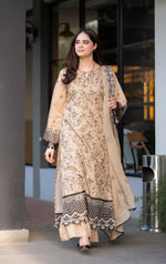 HC1077-Breeze- 3PC Lawn Embroidered Suit - HC1077