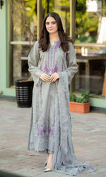 HC1047 - Mushq - 3PC Lawn ChickenKari Embroidered Suit