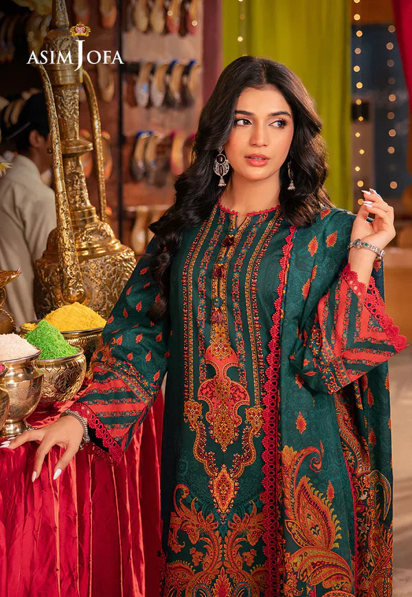 Asim Jofa - Winter 3PC Karandi Digital Print Dress -HC33402