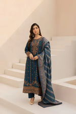 Mohagni - Winter 3PC Dhanak Embroidered Suit - HC3341