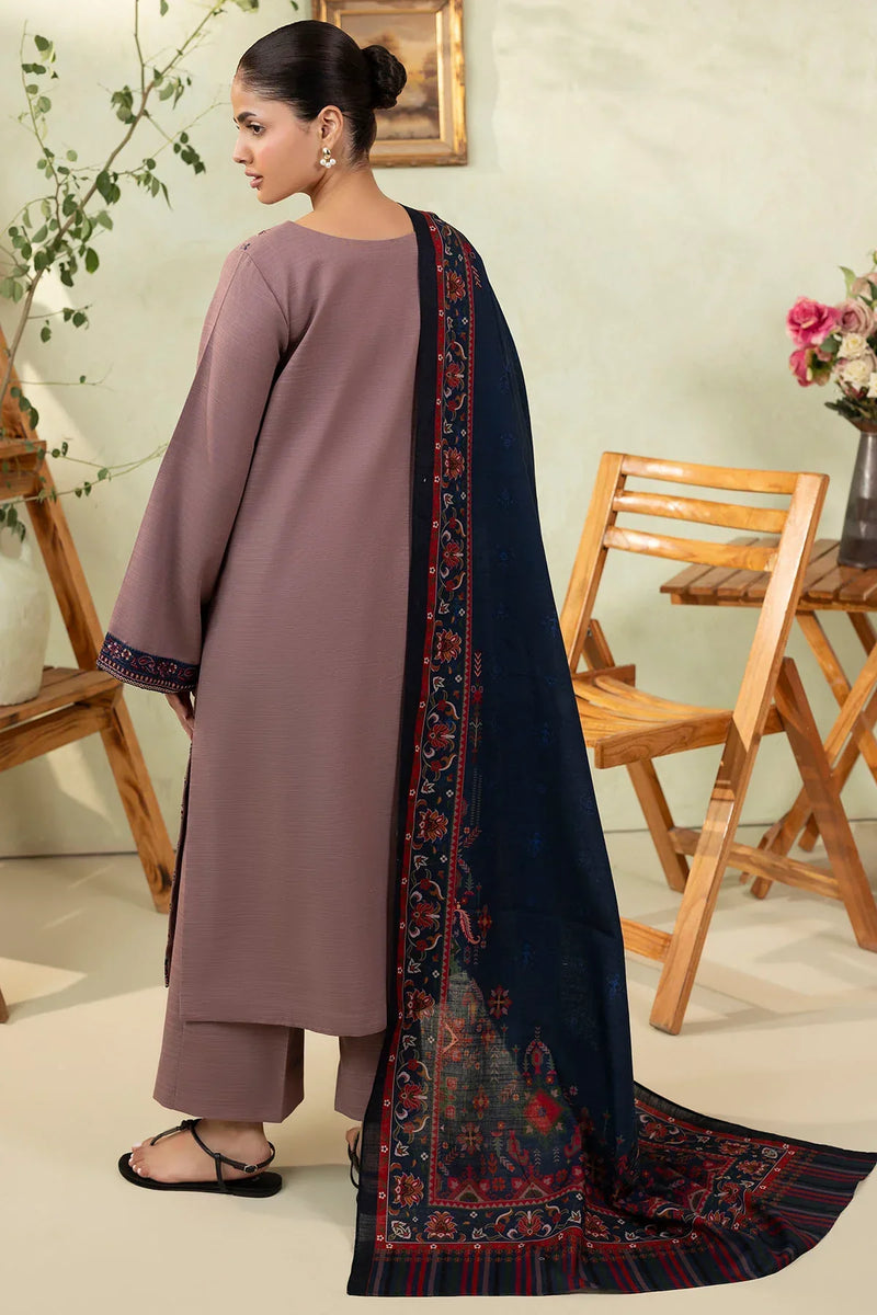 izel - Winter 3PC Dhanak Embroidered Suit -HC33106