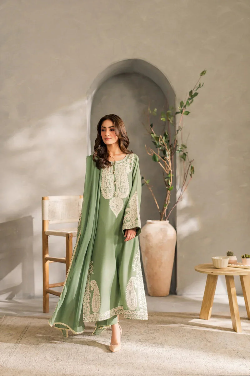 HC1125-Mirana - Summer 3PC Lawn Embroidered Suit - HC1125