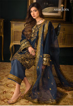 Asim Jofa -  Embroidered Velvet 3piece suit -HC2028