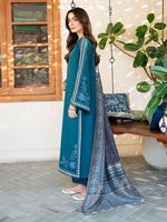 izel - Winter 3PC Dhanak Embroidered Suit - HC33104
