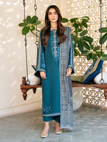 izel - Winter 3PC Dhanak Embroidered Suit - HC33104