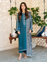 izel - Winter 3PC Dhanak Embroidered Suit - HC33104