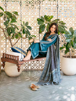 izel - Winter 3PC Dhanak Embroidered Suit - HC33104