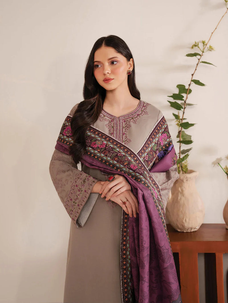 Jazmin - Winter 3PC Dhanak Embroidered Suit - HC3309