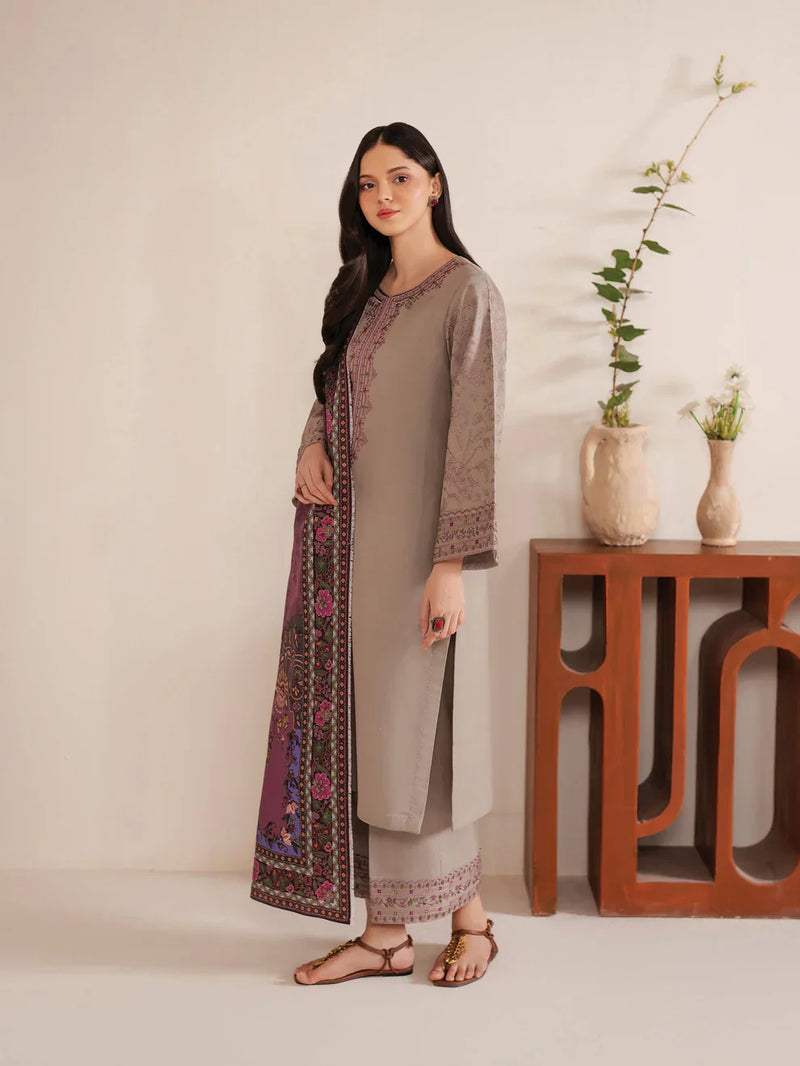 Jazmin - Winter 3PC Dhanak Embroidered Suit - HC3309