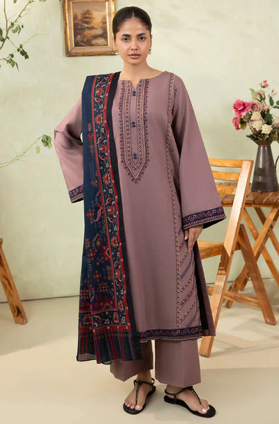 izel - Winter 3PC Dhanak Embroidered Suit -HC33106