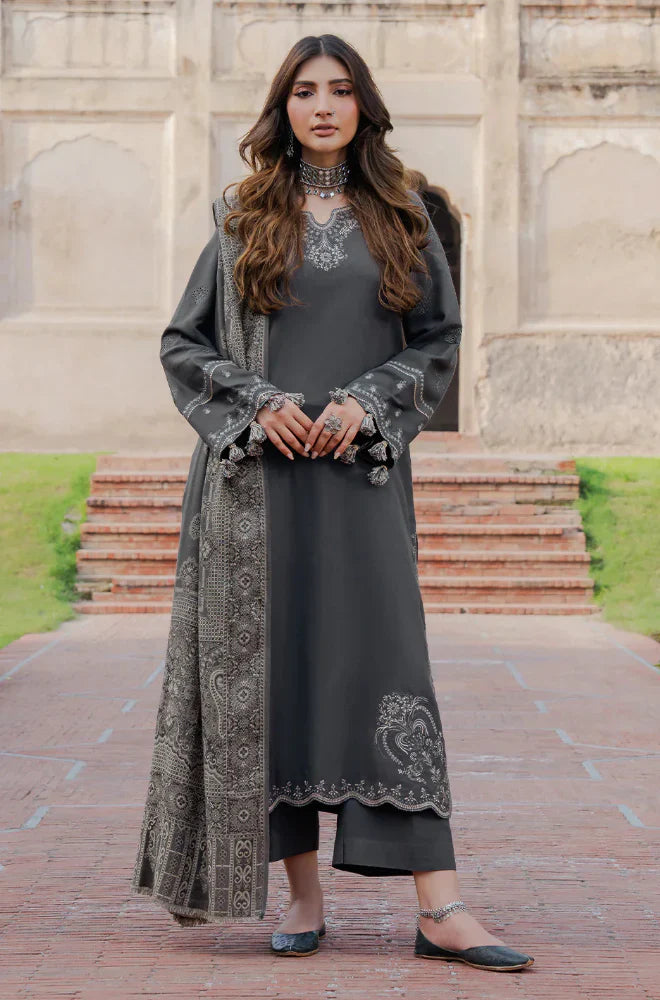 izel - Winter 3PC Dhanak Embroidered Suit - HC33112