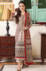 Asim Jofa - Winter 3PC Karandi Digital Print Dress - HC33114