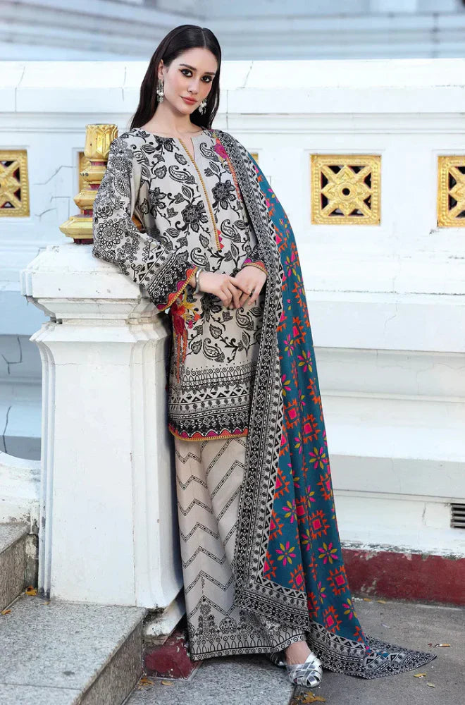 Charizma - Winter 3PC Karandi Digital Print Dress - HC33115