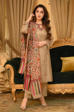 Bunaai - Winter 3PC Dhanak Embroidered Suit - HC33131
