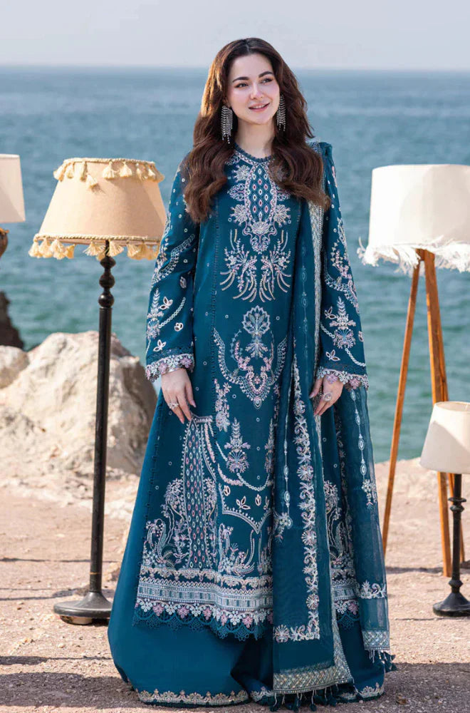 HC1035 - Qalamkar 3 Piece Chickenkari Embroidered Lawn Suit