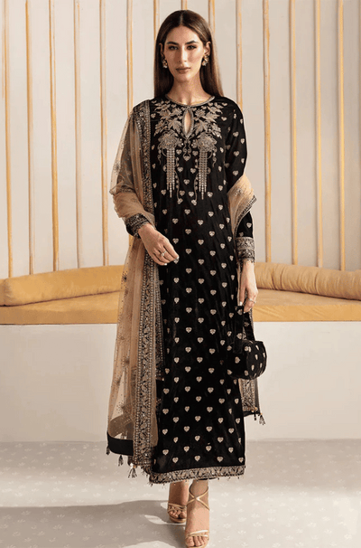 Baroque Embroidered Velvet 3piece suit - HC2020
