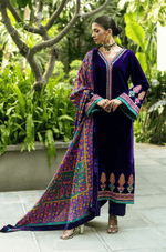Charizma Embroidered Velvet 3piece suit -HC2016