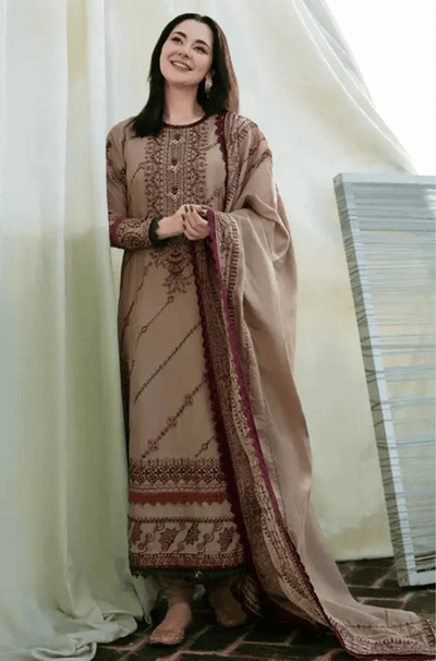 Florent - Winter 3PC Dhanak Embroidered Suit -HC3346