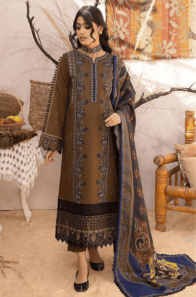 Bin ilyas - Winter 3PC Dhanak Embroidered Suit - HC3351