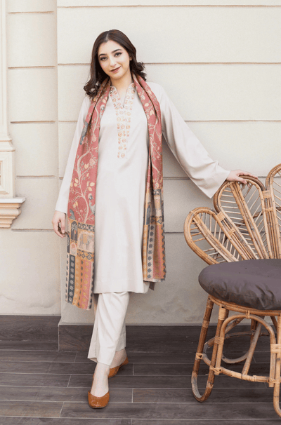 Asling - Winter 3PC Dhanak Embroidered Suit -HC3355
