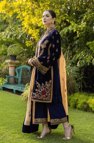 Baroque - Embroidered Velvet 3piece suit - HC3357