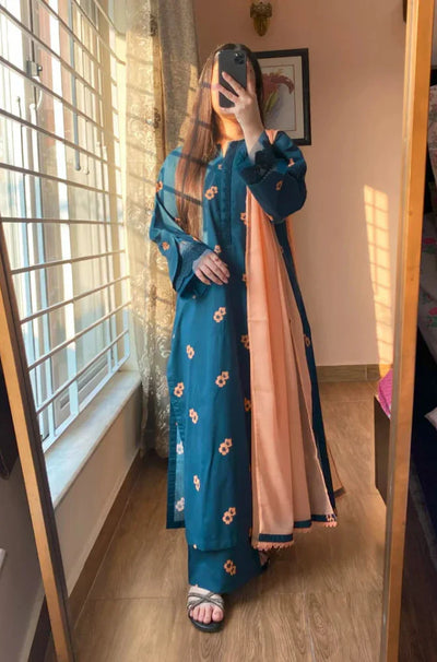 Khaadi - Summer 3PC Lawn Digital Print Dress - KP1150