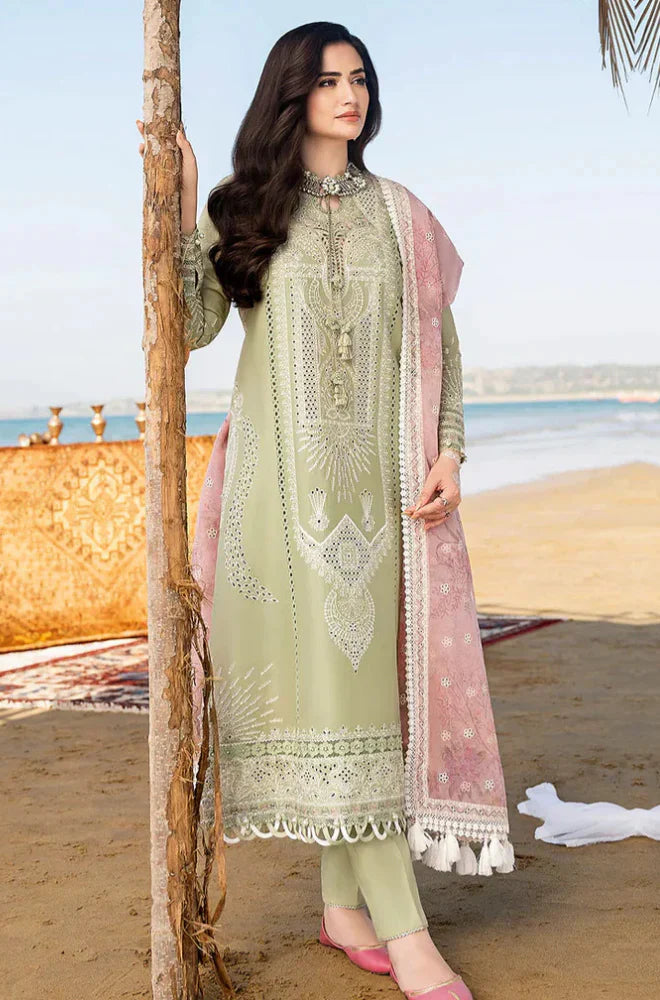 Qalamkar - Summer 3PC Lawn Chicken Kari Embroidered Suit - HC1107