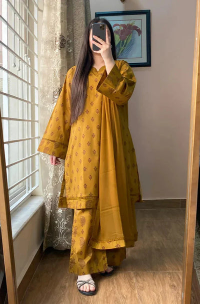 Khaadi - Summer 3PC Lawn Digital Print Dress - HC1155