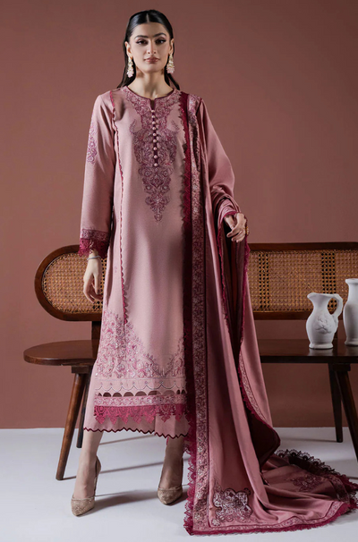 Asim Jofa - Winter 3PC Dhanak Embroidered Suit - HC3384
