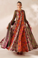 Baroque - Winter 3PC Frock Style Karandi Digital Print Dress - HC3395