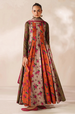 Baroque - Winter 3PC Frock Style Karandi Digital Print Dress - HC3395
