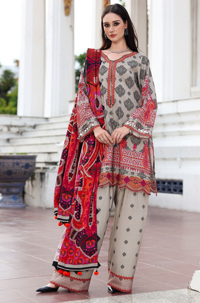 Charizma - Winter 3PC Karandi Digital Print Dress - HC33400
