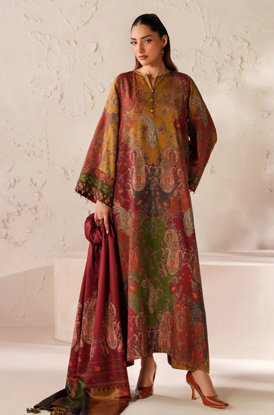Baroque - Winter 3PC Karandi Digital Print Dress - HC33405