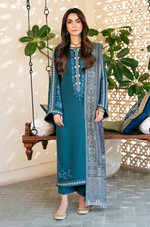 izel - Winter 3PC Dhanak Embroidered Suit - HC33104