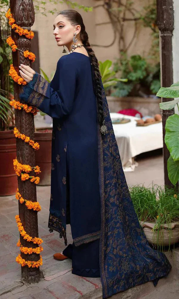 HC509-WINTER 3PC Embroidered Shirt With Heavy Embroidered Dhanak Shawl